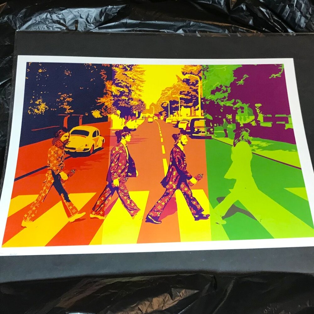 Death NYC RARE - Original Artist Proof Print - Beatles Cross Mix Vuitton AbbeyRd